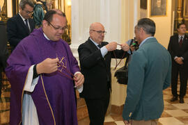 Entrega de medallas de la Cofradía de los Estudiantes. Misa de Lunes Santo. Iglesia de San Agustín. Abril de 2019