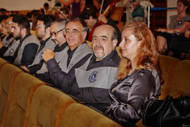 Asistentes. Homenaje al personal que cumple 25 años al servicio de la Universidad de Málaga y al personal jubilado. Paraninfo. Julio de 2013