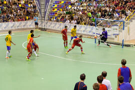 Partido Rusia contra Brasil. 14º Campeonato del Mundo Universitario de Fútbol Sala 2014 (FUTSAL). Antequera. Julio de 2014
