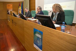 Magdalena Martín Martínez. Acto inaugural de la jornada "Brexit y Gibraltar. Un reto con oportunidades conjunas". Edificio del Rectorado. Febrero de 2017