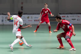 Partido Omán contra Bielorrusia. 14º Campeonato del Mundo Universitario de Fútbol Sala 2014 (FUTSAL). Antequera. Julio de 2014