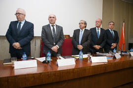 Mesa presidencial de la clausura del 50 Aniversario de la Facultad de Económicas. Facultad de Ciencias Económicas y Empresariales. Marzo de 2016