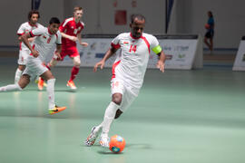 Partido Omán contra Bielorrusia. 14º Campeonato del Mundo Universitario de Fútbol Sala 2014 (FUTSAL). Antequera. Julio de 2014