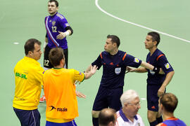 Partido Rusia contra Brasil. 14º Campeonato del Mundo Universitario de Fútbol Sala 2014 (FUTSAL). Antequera. Julio de 2014