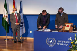 Toma de posesión de Carlos Jesús Rosa Jiménez como nuevo profesor titular del Área de Urbanística y Ordenación del Territorio de la Universidad de Málaga. Paraninfo. Diciembre de 2021