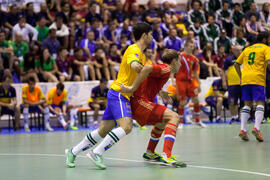 Partido Rusia contra Brasil. 14º Campeonato del Mundo Universitario de Fútbol Sala 2014 (FUTSAL). Antequera. Julio de 2014