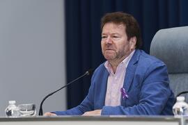 Juan José Hinojosa. Debate electoral entre los candidatos a Rector de la Universidad de Málaga. Escuela Técnica Superior de Ingeniería Informática y Telecomunicaciones. Noviembre de 2023
