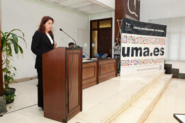 Felisa Ramos en la graduación de los alumnos del CIE de la Universidad de Málaga. Centro Internacional de Español. Marzo de 2015