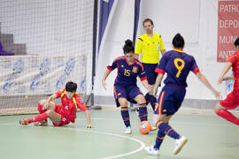 Partido España contra China. 14º Campeonato del Mundo Universitario de Fútbol Sala 2014 (FUTSAL). Antequera. Julio de 2014