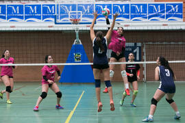 Partido femenino Universidad de Málaga - Universidad de A Coruña. Campeonato de España Universitario de Voleibol. Complejo Polideportivo Universitario. Abril de 2018