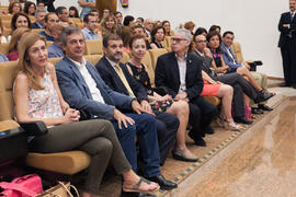 Asistentes al homenaje al personal que cumple 25 años de servicio en la UMA o jubilado. Paraninfo. Junio 2016