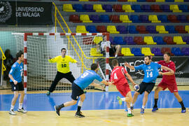 Partido Universidad del Miño - Universidad de Split. Categoría masculina. Campeonato Europeo Universitario de Balonmano. Antequera. Julio de 2017