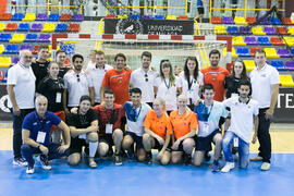 Equipo arbitral. Campeonato Europeo Universitario de Balonmano. Antequera. Julio de 2017