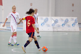 Partido España contra Rusia. 14º Campeonato del Mundo Universitario de Fútbol Sala 2014 (FUTSAL). Antequera. Julio de 2014