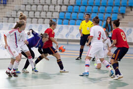 Partido España contra Rusia. 14º Campeonato del Mundo Universitario de Fútbol Sala 2014 (FUTSAL). Antequera. Julio de 2014