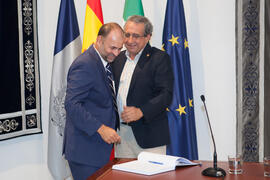Toma de posesión de Juan Carlos Rubio Moreno como nuevo catedrático de Organización de Empresas de la Universidad de Málaga. Edificio del Rectorado.  Julio de 2016