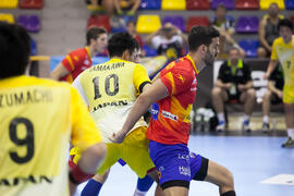 Partido España - Japón. Categoría masculina. Campeonato del Mundo Universitario de Balonmano. Antequera. Junio de 2016