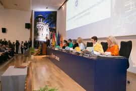 Mesa presidencial de la investidura de nuevos doctores por la Universidad de Málaga. Paraninfo. Marzo de 2017