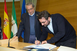 Toma de Posesión de José María Rosales Jaime como nuevo catedrático del Departamento de Filosofía de la Universidad de Málaga. Edificio del Rectorado. Febrero de 2018