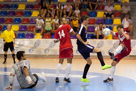 Partido clasificatorio entre Club Deportivo UMA Antequera y Universidad de Géneve de Suiza. IX Campeonato de Europa Universitario de Fútbol Sala. Antequera. Julio de 2013