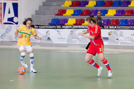Partido Brasil contra Rusia. 14º Campeonato del Mundo Universitario de Fútbol Sala 2014 (FUTSAL). Antequera. Julio de 2014