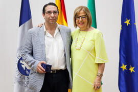 Retrato con la rectora en el homenaje a los jubilados y al personal que cumple 25 años de servicio en la UMA. Paraninfo. Mayo 2015