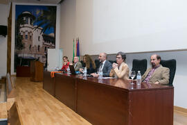 Mesa presidencial en la graduación de Alumnos de Másters de la Facultad de Ciencias Económicas y Empresariales de la Universidad de Málaga. Paraninfo. Mayo de 2017