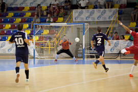 Juan Carlos Llamas. Partido clasificatorio entre Club Deportivo UMA Antequera y Universidad de Géneve de Suiza. IX Campeonato de Europa Universitario de Fútbol Sala. Antequera. Julio de 2013