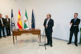 José Ángel Narváez en la toma de Posesión de los directores de Secretariado y nuevos cargos de la Universidad de Málaga. Edificio del Rectorado.  Marzo de 2016