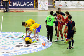 Partido Rusia contra Brasil. 14º Campeonato del Mundo Universitario de Fútbol Sala 2014 (FUTSAL). Antequera. Julio de 2014