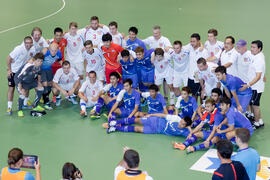 Jugadores de Tailandia y República Checa. Partido Tailandia contra República Checa. 14º Campeonato del Mundo Universitario de Fútbol Sala 2014 (FUTSAL). Antequera. Julio de 2014