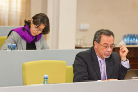 Asistentes a la primera sesión del X Pleno del Consejo Universitario Iberoamericano (CUIB) en la Universidad de Málaga. Rectorado. Marzo de 2012