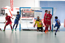 Partido Tailandia contra Georgia. 14º Campeonato del Mundo Universitario de Fútbol Sala 2014 (FUTSAL). Antequera. Julio de 2014