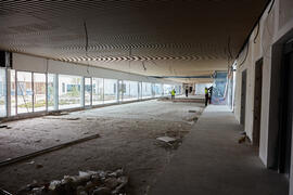 Obras en el interior del nuevo Pabellón de Gobierno. Campus de Teatinos. Abril de 2021