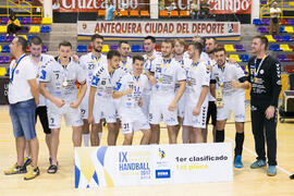Universidad de Suceava primera clasificada en la categoría masculina. Ceremonia de clausura del Campeonato Europeo Universitario de Balonmano. Antequera. Julio de 2017