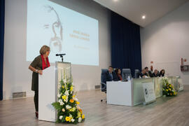 Intervención de Adelaida de la Calle. Homenaje en recuerdo del profesor José María Troya. Salón de Actos de la Escuela Técnica Superior de Ingeniería Informática. Octubre de 2016