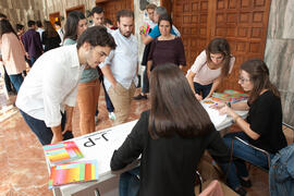 Entrega de acreditaciones. V Foro Arquia/Próxima 2016: Futuro Imperfecto. Paraninfo. Octubre de 2016