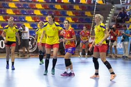 Partido Rumanía - España. Categoría femenina. Campeonato del Mundo Universitario de Balonmano. Antequera. Julio de 2016