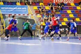 Partido Japón - Corea del Sur. Categoría masculina. Campeonato del Mundo Universitario de Balonmano. Antequera. Julio de 2016