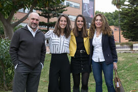 Míriam García y Sara Carmona con Macarena Parrado y Eugenio Luque. Paraninfo. Noviembre de 2017