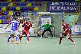 Partido Brasil contra Bielorrusia. 14º Campeonato del Mundo Universitario de Fútbol Sala 2014 (FUTSAL). Antequera. Julio de 2014