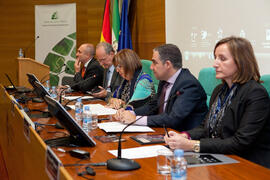 Intervención de Adelaida de la Calle. Inauguración de la reunión de la Conferencia de Decanos de Economía y Empresa. Edificio del Rectorado. Noviembre de 2014