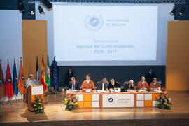 Apertura del Curso Académico 2016/2017 de la Universidad de Málaga. Salón de actos de la Escuela de Ingenierías Industriales. Septiembre de 2016