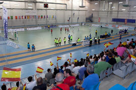 Partido España contra Rusia. 14º Campeonato del Mundo Universitario de Fútbol Sala 2014 (FUTSAL). Antequera. Julio de 2014