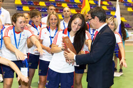 Medalla de bronce para Rusia. Acto de clausura y entrega de medallas. 14º Campeonato del Mundo Universitario de Fútbol Sala 2014 (FUTSAL). Antequera. Julio de 2014