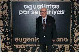 Eugenio Chicano. Inauguración de la exposición "Aguatintas por Seguiriyas". Palacio Episcopal de Málaga. Enero de 2019