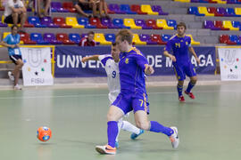 Partido Ucrania contra Eslovaquia. 14º Campeonato del Mundo Universitario de Fútbol Sala 2014 (FUTSAL). Antequera. Julio de 2014