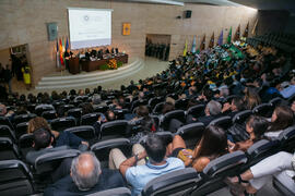 Intervención de José Ángel Narváez en la Apertura del Curso Académico 2017/2018 de la Universidad de Málaga. Salón de actos de la Facultad de Turismo. Septiembre de 2017