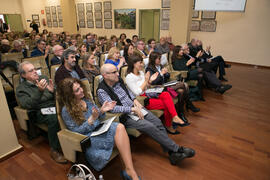 Asistentes a la presentación del libro "Recordando a 3 maestros". Facultad de Ciencias Económicas y Empresariales. Noviembre de 2018