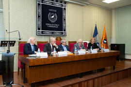 Mesa presidencial. Nombramiento de José Sánchez Maldonado como Alumno de Honor de la Facultad de Ciencias Económicas y Empresariales. Facultad de Ciencias Económicas y Empresariales. Diciembre de 2019